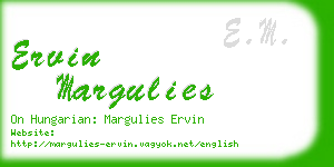 ervin margulies business card